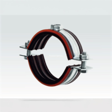 Хомут сантехнический крепежный трубный стальной оцинкованный с резиновой прокладкой 28х15 мм