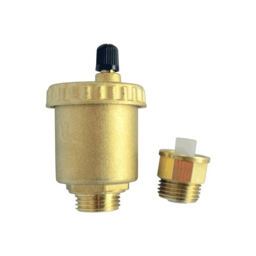 Воздухоотводчик автоматический латунный Ду-15 (1/2") Ру-10 НР (НАР) прямой с запорным клапаном Icma 707 в Иркутске