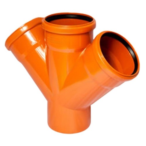 Крестовина канализационная PP-B коричневая Дн 110-110-110 45гр б/нап в/к VALFEX в Иркутске