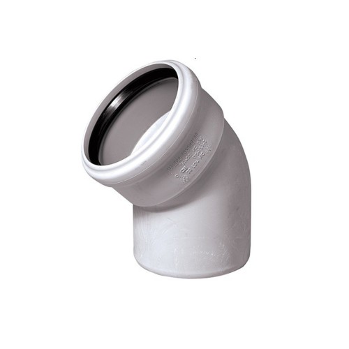 Отвод канализационный PP-M белый Дн 50 30гр бесшумный б/нап в/к RTP (РосТурПласт) в Иркутске