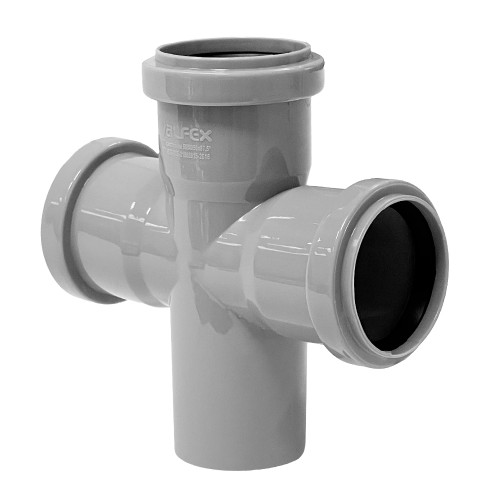 Крестовина PP-H одноплоскостная серый Дн 110-50-50 87гр б/нап в/к VALFEX в Иркутске