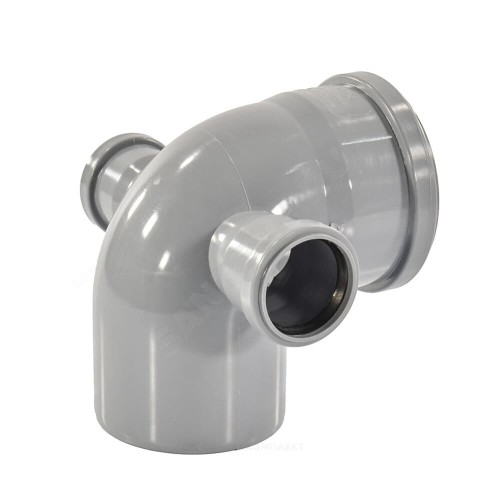 Отвод канализационный PP-H с выходом левый и правый серый Дн 110-50 45гр б/нап VALFEX в Иркутске