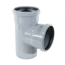 Тройник канализационный PP-MD светло-серый Дн 58-58 87гр (DN56) бесшумный б/нап в/к Ostendorf Skolan dB SKEA
