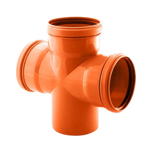 Крестовина PP-B одноплоскостная коричневая Дн 110-110-110-45гр б/нап в/к RTP (РосТурПласт) в Иркутске