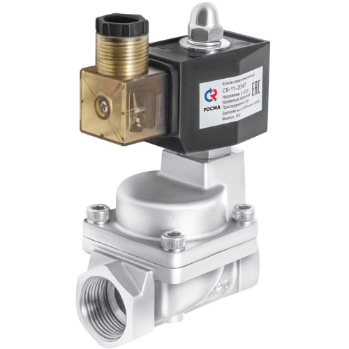 Клапан электромагнитный нержавеющий открытый прямого действия с внутренней резьбой 1,0 МПа 40х120 мм 1 1/2" в Иркутске