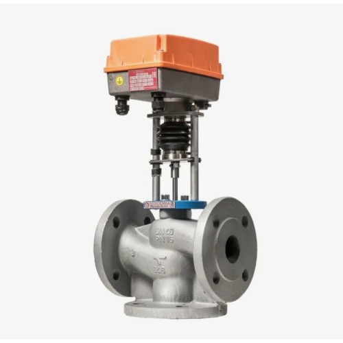 Клапан регулирующий чугуный смесительно-разделительный с электроприводом фланцевый 1,6 МПа TRV-3 Теплосила 80х310 мм в Иркутске