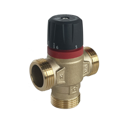 Клапан смесительный латунный термостатический с боковым смешиванием и наружной резьбой для систем отопления 1,0 МПа RVM Rommer 20 мм 3/4" в Иркутске