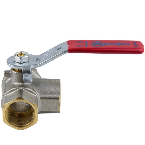 Кран запорный латунный трехходовой стандартнопроходной с ручкой-рычагом ВР (ВН) Ру 25 Ideal 128 Itap 15 мм 1/2" в Иркутске