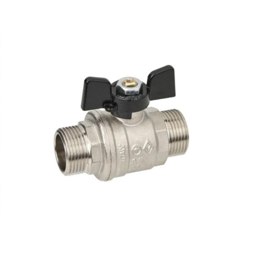 Кран запорный латунный полнопроходной с ручкой-бабочкой НР Ру 64 Bugatti 327 Bugatti 15 мм 1/2" в Иркутске