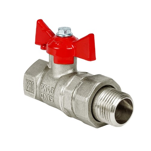 Кран шаровый латунный переходный стандартнопроходной с ручкой-бабочкой ВР-американка Ру 42 R259D Giacomini 15х87 мм 3/4" в Иркутске