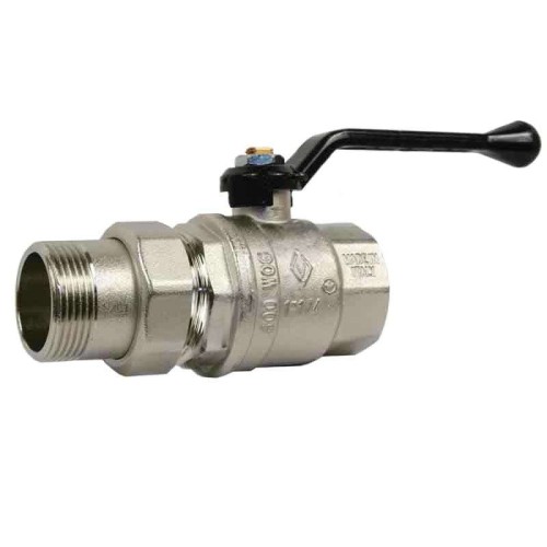 Кран запорный латунный полнопроходной с ручкой-рычагом ВР-американка Ру 64 Bugatti 320 Bugatti 15 мм 1/2" в Иркутске