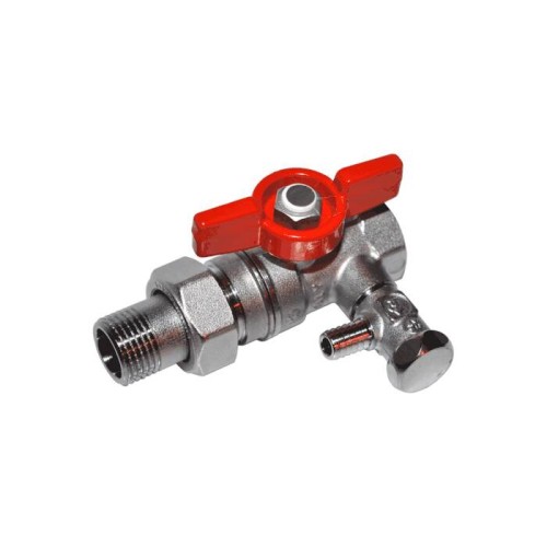 Кран шаровый латунный со спускником стандартнопроходной с ручкой-бабочкой ВР-американка Ру 42 R919S Giacomini 15х87 мм 1/2" в Иркутске