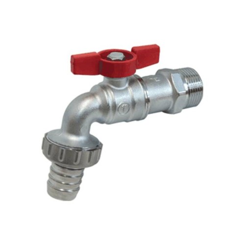 Кран водоразборный латунный стандартнопроходной с ручкой-бабочкой НР-штуцер Ру 10,5 R620 Giacomini 15х82 мм 1/2" в Иркутске