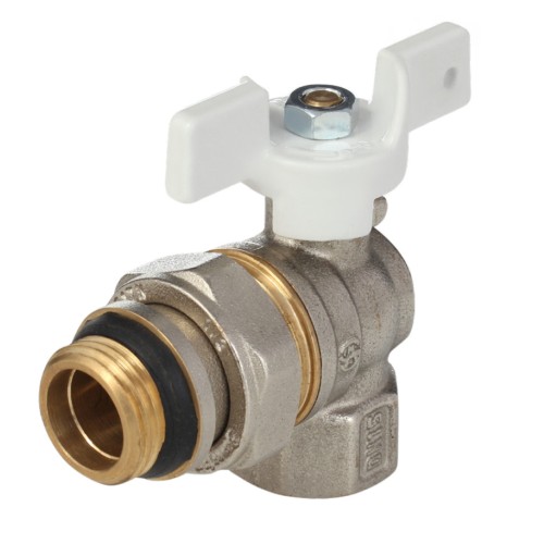 Кран запорный латунный угловой полнопроходной с ручкой-бабочкой ВР-американка Ру 40 Aquasfera Standard 1128 Aquasfera 15 мм 1/2" в Иркутске