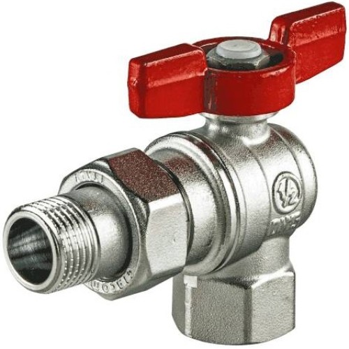 Кран шаровый латунный угловой полнопроходной с ручкой-бабочкой ВР-американка Ру 16 R789 Giacomini 15х79 мм 1/2" в Иркутске