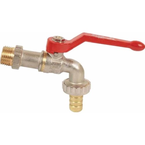 Кран латунный со спускником стандартнопроходной с ручкой-рычагом НР Ру 10 BVR-CR Ридан 15 мм 1/2" в Иркутске