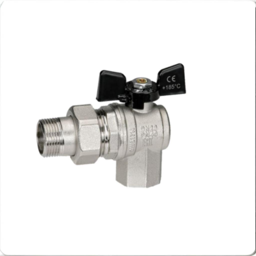 Кран шаровый латунный угловой полнопроходной с ручкой-бабочкой ВР-американка Ру 40 Bugatti 594 Bugatti 15 мм 1/2" в Иркутске