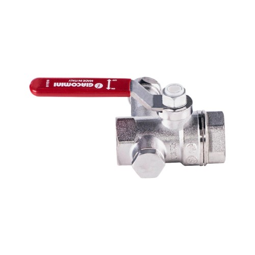 Кран шаровый латунный со спускником стандартнопроходной с ручкой-рычагом ВР (ВН) Ру 42 R250DS Giacomini 15х59 мм 1/2" в Иркутске