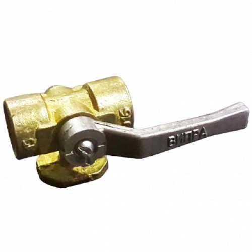 Кран латунный трехходовой стандартнопроходной для манометра с фланцем и ручкой ВР-НР Ру 16 Icma 15 мм 1/2" в Иркутске