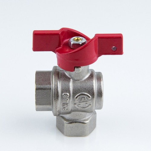 Кран запорный латунный угловой полнопроходной с ручкой-бабочкой ВР-накидная гайка Ру 25 BV.532 MVI 20 мм 3/4" в Иркутске