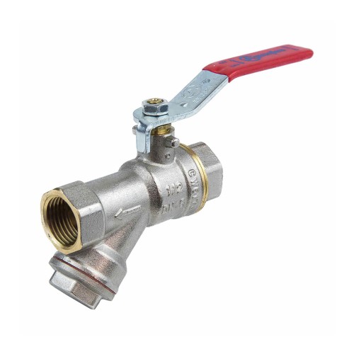 Кран запорный латунный с фильтром полнопроходной с ручкой-рычагом ВР (ВН) Ру 25 BV.631 MVI 20 мм 3/4" в Иркутске