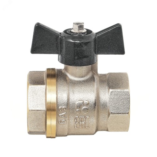 Кран запорный латунный стандартнопроходной с ручкой-бабочкой ВР (ВН) Ру 40 Bugatti 602 Bugatti 15 мм 1/2" в Иркутске