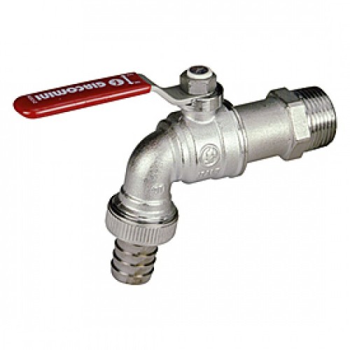 Кран водоразборный латунный стандартнопроходной с ручкой-рычагом НР-штуцер Ру 10,5 R621 Giacomini 15х82 мм 1/2" в Иркутске