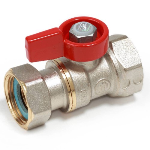 Кран запорный латунный стандартнопроходной с ручкой-флажком ВР-накидная гайка Ру 16 R251 Giacomini 15х68 мм 1/2" в Иркутске