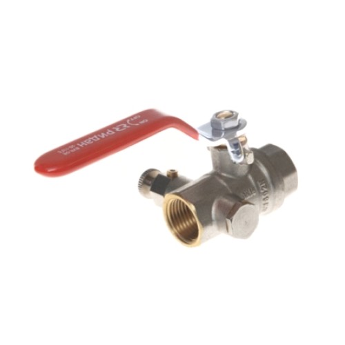 Кран латунный со спускником полнопроходной с ручкой-рычагом ВР (ВН) Ру 40 BVR-DR Ридан 15 мм 1/2" в Иркутске