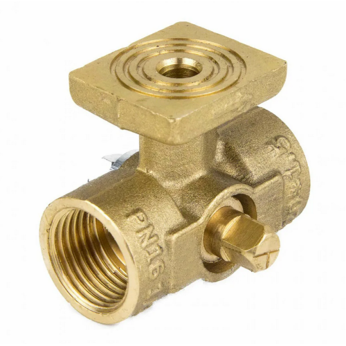 Кран латунный трехходовой стандартнопроходной для манометра с фланцем без ручки ВР (ВН) Ру 16 Aquasfera 1061 Aquasfera 15 мм 1/2" в Иркутске