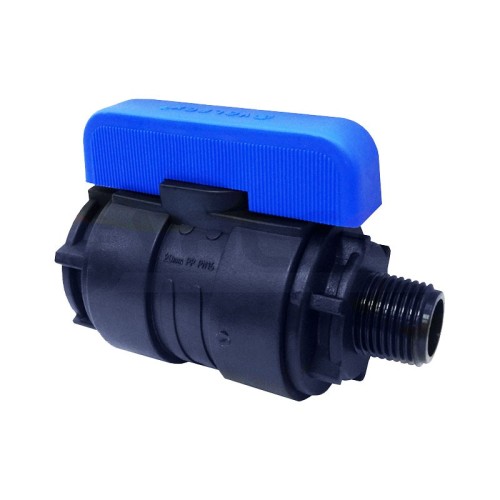 Компрессионный кран ПНД Ду-26 (1"-3/4") ВР-НР (ВН-НАР) Ру-16 VALFEX в Иркутске