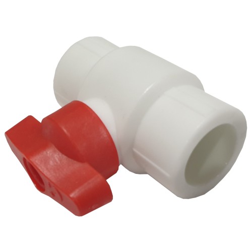 Кран полипропиленовый PP-R запорный прямой стандартнопроходной с внутренней пайкой ручка-бабочка Ру 25 RTP (РосТурПласт) 25 мм ГОСТ 32415-2013 в Иркутске