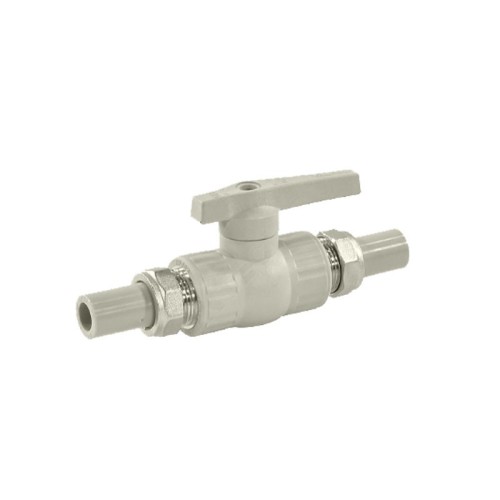 Кран полипропиленовый PP-R запорный прямой полнопроходной с внутренней пайкой серый ручка-рычаг Ру 25 VALFEX 25 мм 1" ГОСТ 32415-2013 в Иркутске