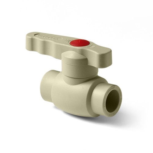 Кран полипропиленовый PP-R запорный прямой стандартнопроходной с внутренней пайкой серый ручка-рычаг Ру 10 Wavin Ekoplastik 25 мм ГОСТ 32415-2013 в Иркутске