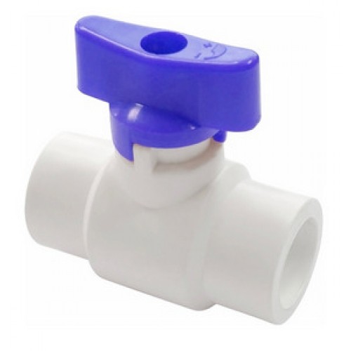 Кран полипропиленовый PP-R запорный прямой стандартнопроходной с внутренней пайкой синий ручка-бабочка Ру 25 RTP (РосТурПласт) 25 мм ГОСТ 32415-2013 в Иркутске