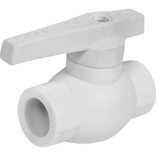 Кран полипропиленовый PP-R запорный прямой стандартнопроходной с внутренней пайкой белый ручка-рычаг Ру 25 VALFEX 40 мм ГОСТ 32415-2013 в Иркутске
