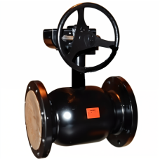 Кран запорный стальной фланцевый с редуктором стандартнопроходной Ст20 КШТ.12. АДЛ 400х956 мм