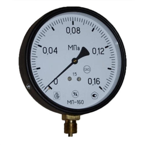 Манометр радиальный диаметр 160мм 0-6 кгс/см2 (0-0,6 МПа) G1/2" МП-160 Завод теплотехнических приборов в Иркутске