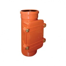 Ревизия НПВХ (ПВХ) с раструбом Дн 110 коричневая безнапорная в комплекте с крышкой Ostendorf KGRE