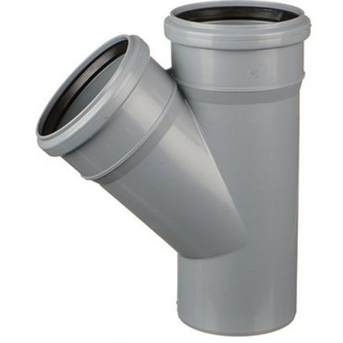 Тройник НПВХ (ПВХ) с раструбом серый Дн 110-110 45гр безнапорный в/к ТУ 6-49-33-92 Хемкор в Иркутске
