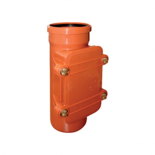 Ревизия НПВХ (ПВХ) с раструбом Дн 160 коричневая безнапорная в комплекте с крышкой Ostendorf KGRE в Иркутске