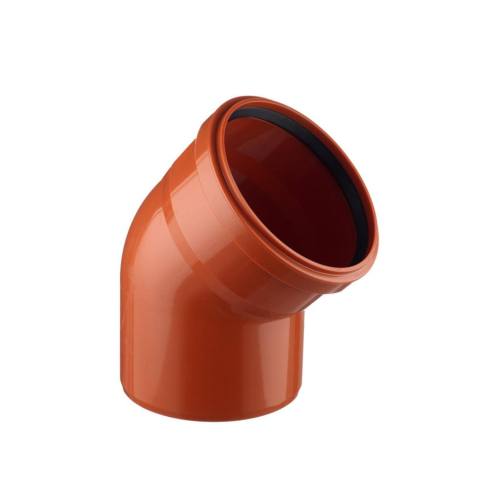 Отвод НПВХ (ПВХ) с раструбом Дн 110 45гр коричневый безнапорный в/к Ostendorf KGB в Иркутске