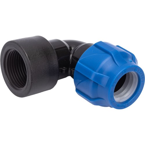 Отвод ПЭ компрессионный Дн 63-1 1/2" 90гр Ру-10 ВР (ВН) RTP (РосТурПласт) в Иркутске