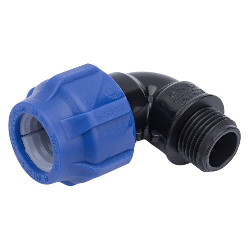 Отвод ПЭ компрессионный Дн 40-1 1/2" 90гр Ру-16 НР (НАР) RTP (РосТурПласт) в Иркутске