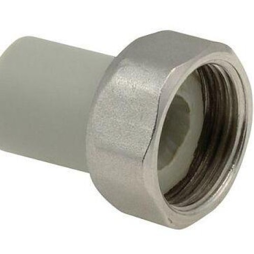 Штуцер PP-R серый с накидной гайкой Дн 25-1" Wavin Ekoplastik в Иркутске