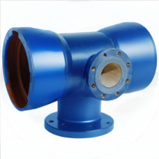 Тройник с пожарной подставкой раструб-фланец ППТРФ ВЧШГ с ЦПП Ду 400-200