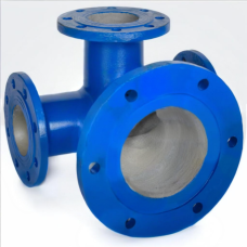 Тройник с пожарной подставкой фланцевый ППТФ Ду 250-250 (600-300) ВЧШГ с ЦПП цинк+AL ГОСТ ISO 2531-2012