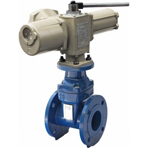 Задвижка чугунная с электроприводом ГЗ 380В и выдвижным шпинделем 30ч906бр 80х210 мм в Иркутске